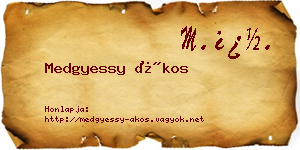 Medgyessy Ákos névjegykártya